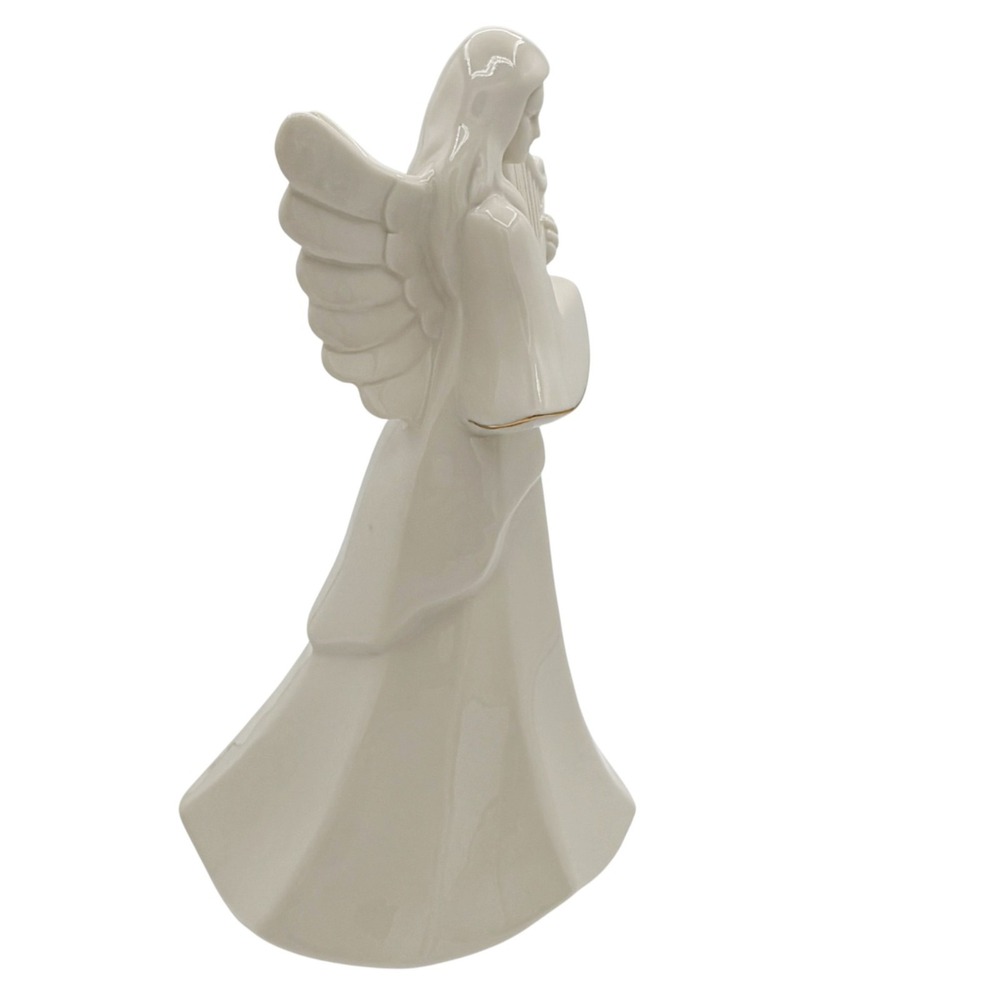 Mikasa Holy Night Nativity 10" Angel Harp Figurine Porcelain Gold Trim Christmas - Picture 7 of 16
